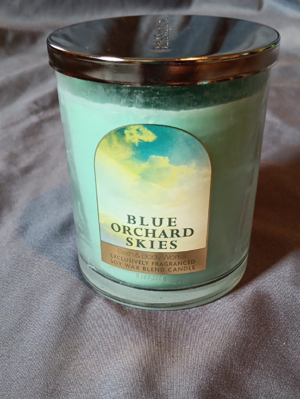 NWT Bath & Body Works Single Wick Blue Orchid Skies Candle